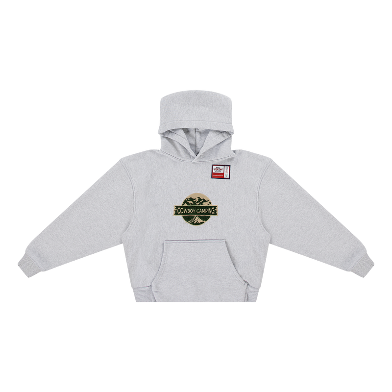 Cowboy Camping Hoodie Light Gray Marl