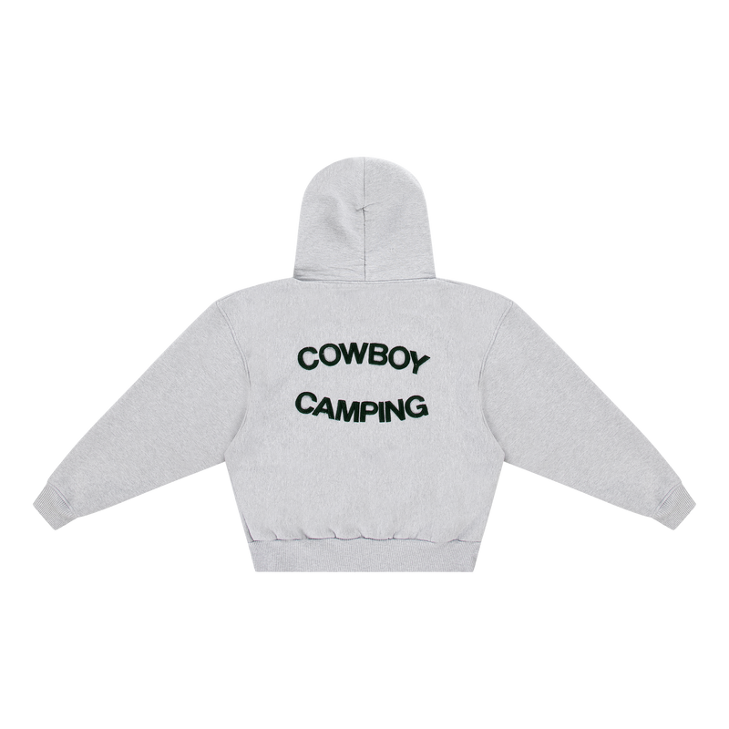 Cowboy Camping Hoodie Light Gray Marl