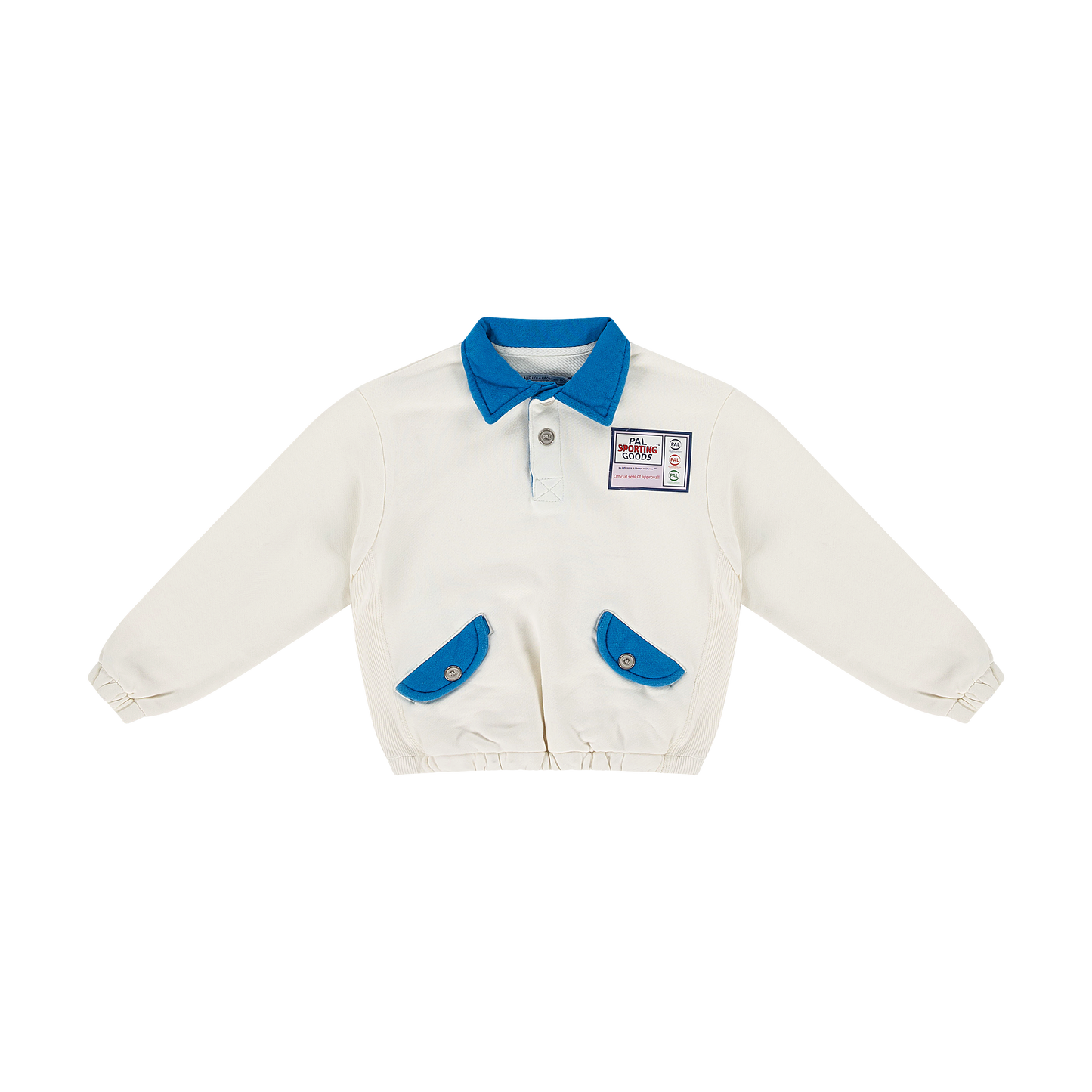 River Rats Button Down Kids  Half Zip Marshmallow Blue